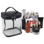 Premium Clear Makeup Bag with Inner Pocket, Transparent Cosmetic Pouch for Travel or Everyday Use, Waterproof Beach Bag for Sunscreen Skincare (Black)