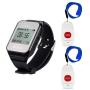 Retekess TD108 Wireless Caregiver Pager,Wrist Pager,Smart Call System,7 Prompt Modes,1 Receiver,2 Waterproof Call Button for Hospital,Clinic,Home