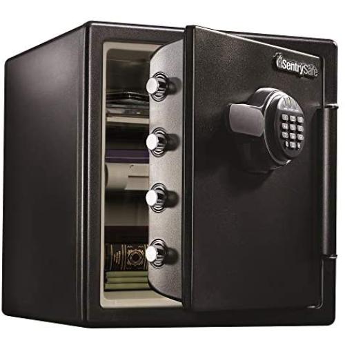 SentrySafe SFW123EU Fireproof Waterproof Safe with Digital Keypad, shelf and tray, 1.23 Cubic Feet