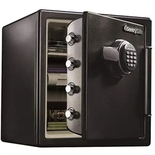 SentrySafe SFW123EU Fireproof Waterproof Safe with Digital Keypad, shelf and tray, 1.23 Cubic Feet