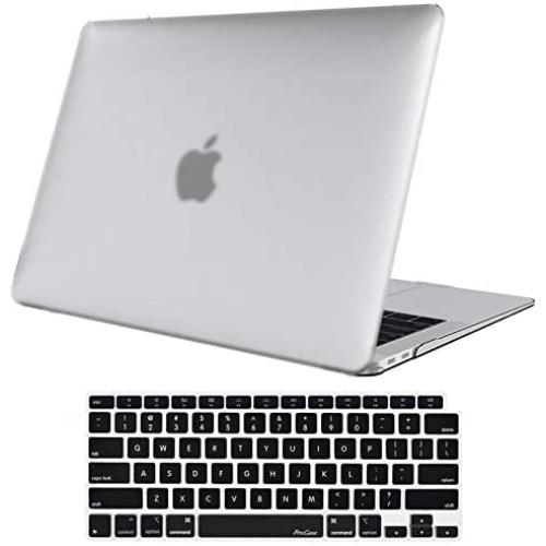 ProCase MacBook Air 13 Inch Case 2020 2019 2018 Release A2337 M1 A2179 A1932, Hard Case Shell Cover for MacBook Air 13-inch Model A2179 A1932 with Keyboard Skin Cover -Matte Clear