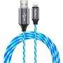 6ft LED Charger Cable, Light Up Visible Flowing Charger Charging Cord Compatible with Phone12 Plus/XS/XR/X/11/8 Plus / 8/7 Plus/6 Plus/5/5S(6FT, Blue)