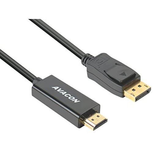 DisplayPort to HDMI 6 Feet Gold-Plated Cable, Avacon Display Port to HDMI Adapter Male to Male Black