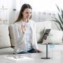 Cell Phone Stand, OMOTON Angle Height Adjustable Phone Stand, Aluminum Desktop Phone Holder Dock Stand for Desk, Compatible with iPhone 11/Xr/Xs Max, All Smartphones and All Tablets(4-11), Black