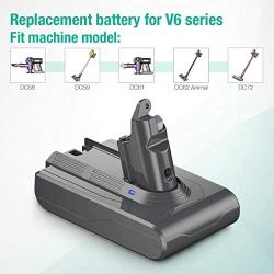 FirstPower 4.0Ah Replacement Battery - Compatible for V6 SV04 DC58 DC59 DC61 DC62 DC72 DC74 Absolute Animal Motorhead Slim SV03 SV04 SV05 SV06 SV07 SV09…