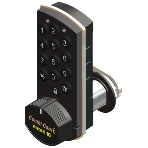 FJM Security Products Combi-Cam E, 7910-K10, Electronic Cabinet Lock, Black Finish