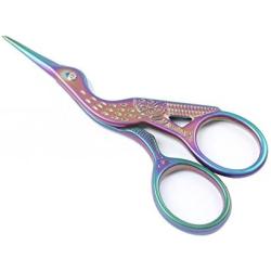 BIHRTC Stainless Steel Sharp Tip Classic Stork Scissors Crane Design Sewing Scissors DIY Tools Dressmaker Shears Scissors for Embroidery, Craft, Needle Work, Art Work & Everyday Use (3.6'', Colorful)