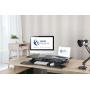 Amer EZriser36 Height Adjustable sit/Stand Desk Computer Riser, Dual Monitor Capable, 37.5'' Wide with Keyboard Tray - Black Finish