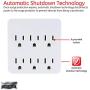 GE Pro 6-Outlet Surge Protector, 2 Pack, 3-Prong Wall Adapter, Charging Station, 1020 Joules Protection Rating, Automatic Shutdown, Sleek Design, White, 50051