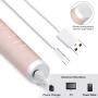 Miss Gorgeous Sonic Electric Toothbrush for Kids and Adult, USB Rechargeable Toothbrush, 5 Modes with 2 Min Build in Timer with 4 Replacement Heads(IPX7 Waterproof, Fast Charging) (pink2)