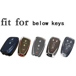 ROYALFOX(TM Silver TPU Smart Remote Key 2 3 4 5 6 Buttons Case Cover Fob for 2016 2017 2018 2019 2020 Chevrolet Malibu Camaro Cruze Traverse Spark Sonic Volt Bolt (Silver)