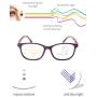 Progressive Multifocal Blue Light Blocking Reading Glasses Women Men-Purple 1.0X