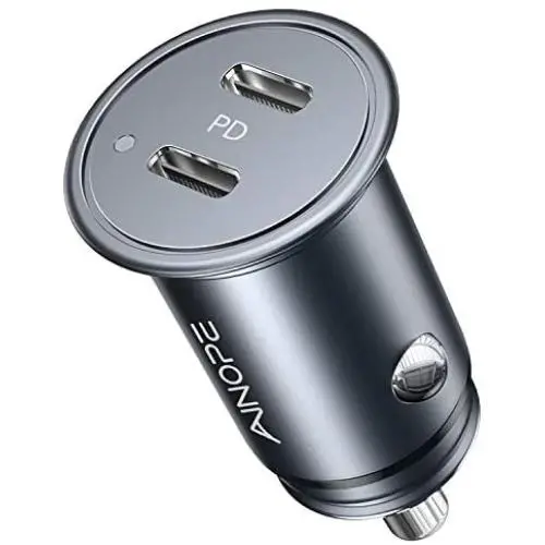 USB C Car Charger, Mini 36W Metal PD 3.0 Fast Car Charger AINOPE Type C Car Charger Dual Port Cigarette Lighter Adapter with 12/12 Pro Max/12 Mini/11 Pro/XR/XS/8, Galaxy S21+ S20+, Pixel 4a, iPad Pro