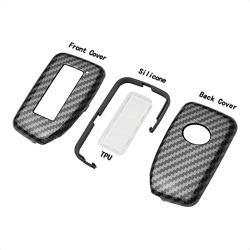 TANGSEN Smart Key Fob Case for LEXUS ES 350 GS F 350 450H IS 200 250 300 350 LX 570 NX 200T 300H RC F 200T 300 350 RX 350 450H 3 & 4 Button Keyless Entry Remote Carbon Fiber Pattern ABS Black Cover