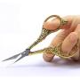 BIHRTC Vintage European Style Scissors Stainless Steel for Cross Stitch Cutting Embroidery Sewing Handcraft Craft Art Work DIY Tool(Gold)