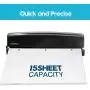 Electric 3 Hole Punch, VEYETTE Black Fast Hole Puncher 15-20 Sheets,Use AC or 6 AA Battery