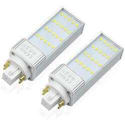 Luxvista NO BALLAST GX24Q LED Light Bulbs - 7W G24Q 4-Pin Base PLC LED Horizontal Recessed Bulb 13W CFL Lights Replacement for High-Ceiling Bedroom Laundry Room Daylight 6000K (2-Pack)