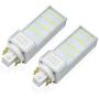 Luxvista NO BALLAST GX24Q LED Light Bulbs - 7W G24Q 4-Pin Base PLC LED Horizontal Recessed Bulb 13W CFL Lights Replacement for High-Ceiling Bedroom Laundry Room Daylight 6000K (2-Pack)