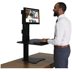 Victor DC300 High Rise Collection Adjustable Sit-Stand Desk Converter, Raises and Lowers to Transform Any Sit Down Desk Into A Stand Up Desk, Platform Rises Up to 15.5'', Black