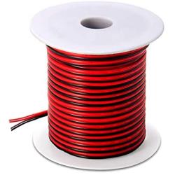 100FT 18 AWG Gauge Electrical Wire, DC 12V Hookup Red Black Copper Stranded Auto 2 Cord, Flexible Extension Cable with Spool for LED Ribbon Lamp Light or Low Voltage Products by MILAPEAK