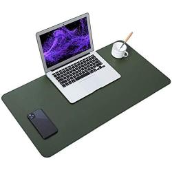 Soyan Dual-Sided PU Leather Desk Pad/Mouse Pad for Office & Home, Waterproof Desk Blotter Pad with Comfortable Writing Surface, 31.5''x15.7'' (Green)