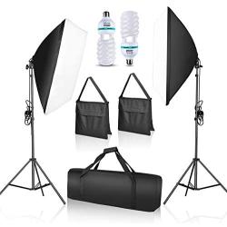 Emart Softbox Lighting Kit Photo Studio Equipment Photography Continuous Lighting 105W E27 Socket 50 x 70cm Reflectors 5500K Light Bulbs for Product Portraits Shoot