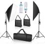 Emart Softbox Lighting Kit Photo Studio Equipment Photography Continuous Lighting 105W E27 Socket 50 x 70cm Reflectors 5500K Light Bulbs for Product Portraits Shoot