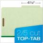 Pendaflex 2257G Six-Section Pressboard Folders, Legal, 2/5 Tab, Light Green (Box of 10)