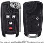 Heart Horse 4 Buttons Remote Flip Folding Key Shell Case Fob for Chevy Camaro Cruze Equinox Malibu Sonic Impala/GMC Terrain/Buick Allure Encore Lacrosse Regal Verano/Opel Keyless Entry Remote Key Fob