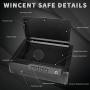 Biometric Gun Safe, Quick Access Gun Safes for Pistols with Fingerprint & Electronic Keypad Lock, Firearm Safe Box with Auto Open Lid Pneumatic Rod, Two Guns Capacity