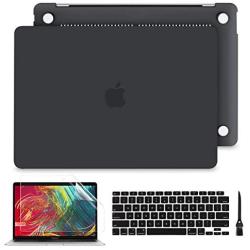 Batianda for MacBook Air 13 Case 2020 2019 2018 Release A2337 M1 A2179 A1932, Rubberized Plastic Hard Shell Case with Keyboard Cover for New Air 13 inch with Touch ID, C-Matte Black
