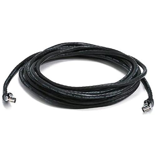 Monoprice Cat6 Ethernet Patch Cable - Network Internet Cord - RJ45, Stranded, 550Mhz, UTP, Pure Bare Copper Wire, 24AWG, 14ft, Black