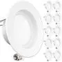 Sunco Lighting 10 Pack 4 Inch LED Recessed Downlight, Smooth Trim, Dimmable, 11W=60W, 5000K Daylight, 600 LM, Damp Rated, Simple Retrofit Installation - UL + Energy Star