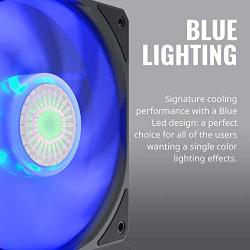 Cooler Master SickleFlow 120 V2 Blue Led 120mm Square Frame Fan with Air Balance Curve Blade Design, Sealed Bearing, PWM Control for Co, Sealed Bearing, PWM Control for Computer Case & Liquid Radiator