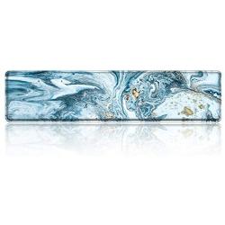 iLeadon Keyboard Wrist Rest Pad, Ergonomic Wrist Support with High Density Memory Foam & Stitched Edges, 16.5 x 3.5-inch 1.8cm Thick for Gaming Working Typing Wrist Pain Pressure Ease, Gilding Marble