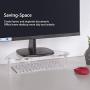 Sumerflos Acrylic Monitor Desk Stand, 0.4 Inch Thickness Sturdy Platform Computer Laptop Monitor Riser Stand, Clear Stylish Home Office Triangle Desktop Universal Stand with Anti-Slip Pads, Save Space