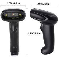 USB Wireless Barcode Scanner,Symcode Handheld Laser Barcode Reader (2.4GHz Wireless & USB2.0 Wired) Rechargeable Cordless 1D Barcode Scanner Bar Code Reader Wireless