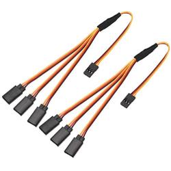 uxcell RC Products 4 Way Servo Wire for JR Futaba Extension Cord 30 Core 320mm 3 Pin in Brown/Red/Orange 2pcs
