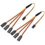 uxcell RC Products 4 Way Servo Wire for JR Futaba Extension Cord 30 Core 320mm 3 Pin in Brown/Red/Orange 2pcs