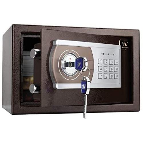 TIGERKING Personal Safe Security Digital Lock Box Key Combination Code Safe Box Steel Money Box Electronic Small Safes for Home, Office, Hotel