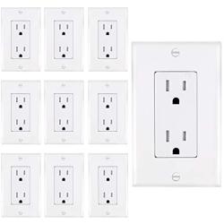 AbboTech 15A Tamper Resistant Duplex Receptacle Standard Wall Outlet Decorative Electrical Outlet, Child Proof Safety,Wall Plates Included, White, UL listed.