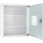 BARSKA CB12822 Key Lock Wall Mount Standard Medical Security Cabinet with Magnet Erase Pad, Shelf, Stickers, White, 12.40'' L x 3.94'' W x 14.17'' H