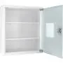 BARSKA CB12822 Key Lock Wall Mount Standard Medical Security Cabinet with Magnet Erase Pad, Shelf, Stickers, White, 12.40'' L x 3.94'' W x 14.17'' H