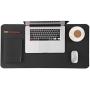 Bedsure Genuine Leather Desk Pad Protector, Mouse Pad, Office Desk Mat Blotter, Laptop Desk Pad, Waterproof Non Slip Desk Writing Pad for Office and Home (Black, 17x35 inches)