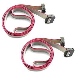 Tegg 2PCS Flat Ribbon Cable 2.54mm Pitch 2 Row 10 Pin Female to Female Wires IDC Ribbon Connector 1m/ 3.3Ft