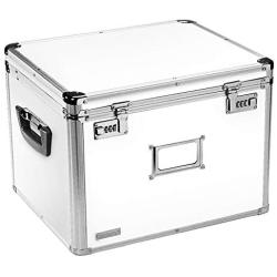 Vaultz Locking File Storage Chest, Two-Handled, Letter/Legal File Storage, 17 1/2 W x 14 D x 12 1/2 H Inches, White (VZ00169)