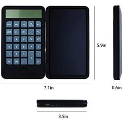 Basic Calculator Notepad with 6.5 Inch LCD Writing Tablet, Rechargeable, Lock Button and E-Pen,12 Digit Display, Also Inkless Drawing/Memo Pads/Planning Boards, Hand-held for Daily and Basic Office