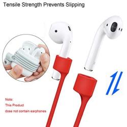 Magnetic Anti-Lost Straps for AirPods,Colorful Soft Silicone Sports Lanyard, Neck Rope Cord (Red/Pink/Green/White)
