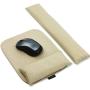 Keyboard Wrist Rest and Ergonomic Mouse Pad Set, Washable Keyboard Mouse Wrist Support Pad Bean Bag for Carpal Tunnel, Office Workers, Massage Ergobeads & Cotton Fabric, White