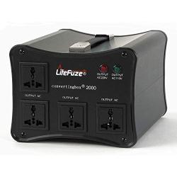 LiteFuze convertingbox 2000 Watt Auto Voltage Converter Transformer - Light Weight - Step Up/Down - Circuit Breaker - Detachable Cord [5-Years Warranty]